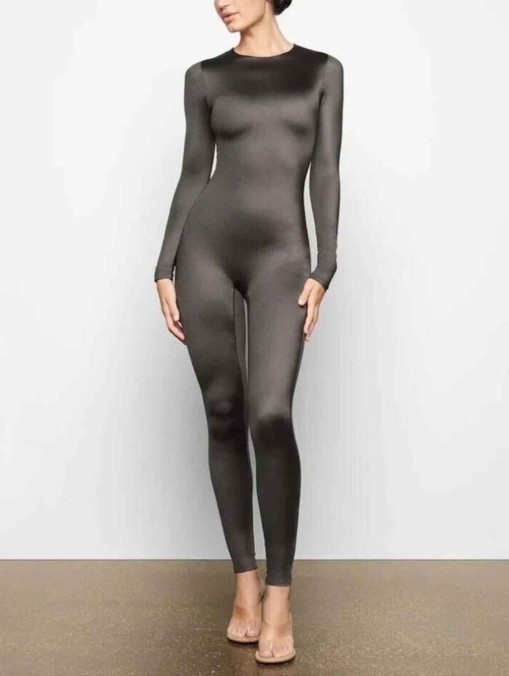 Skims All In One Crew Neck Long-Sleeve Full Bodysuit Catsuit Jumpsuit Sz M
